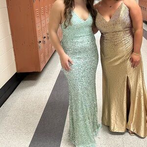 Sequin Prom Dress Gown In Mint